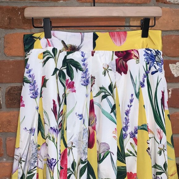 Rococo Sand Anthropologie Yellow Aprile Floral Pleated Skirt Size 4 - Picture 7 of 11